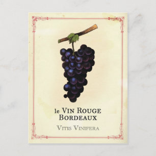 Carte Postale Vins rouges Bordeaux