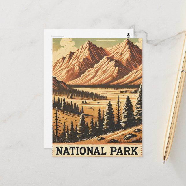 Carte postale vintage (Devant/Arrière en situation)