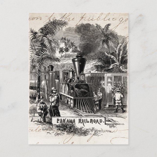 Carte Postale Vintage 1800 Panama Canal Modèle ferroviaire (Devant)