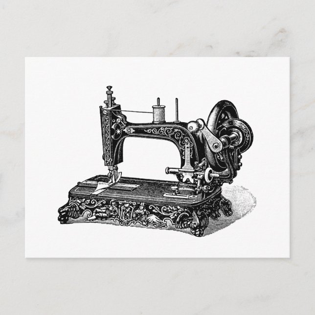 Carte Postale Vintage 1800s Sewing Machine Illustration (Devant)