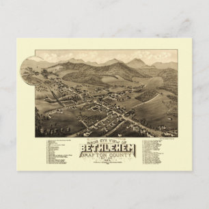 Carte Postale Vintage 1883 Birdseye View Bethlehem New Hampshire