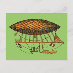 Carte Postale Vintage 1883 Voyager Zeppelin