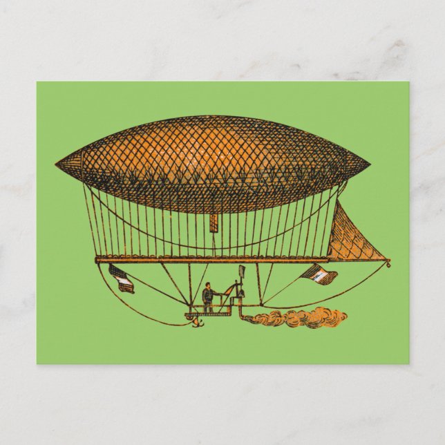 Carte Postale Vintage 1883 Voyager Zeppelin (Devant)