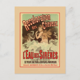 Carte Postale Vintage 1890s Mermaid French Hair Coloring ad