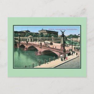 Carte Postale Vintage 1900 Berlin Old National Gallery, pont