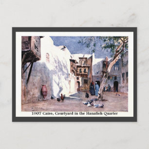 Carte Postale Vintage 1900 Égypte Caire Cour Hanafieh