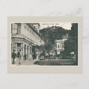 Carte Postale Vintage 1900 Santos occupé scène de rue Brésil