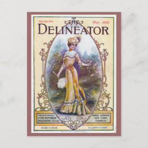 Carte postale vintage 1901 Délimiteur Magazine