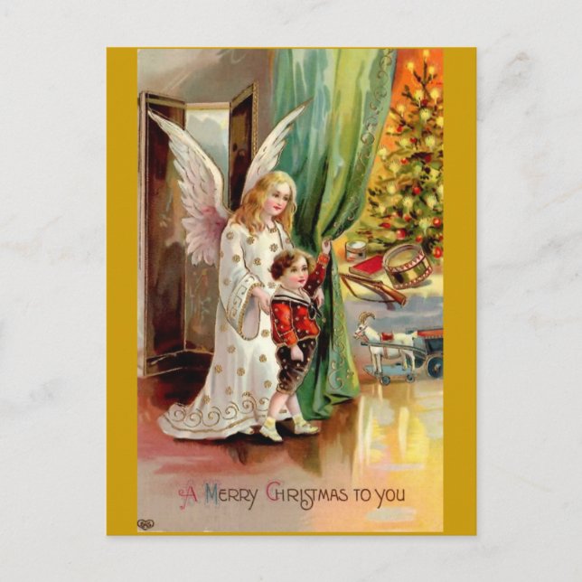 Carte Postale Vintage 1908 Cartes-Angel, Enfant, Jouets (Devant)