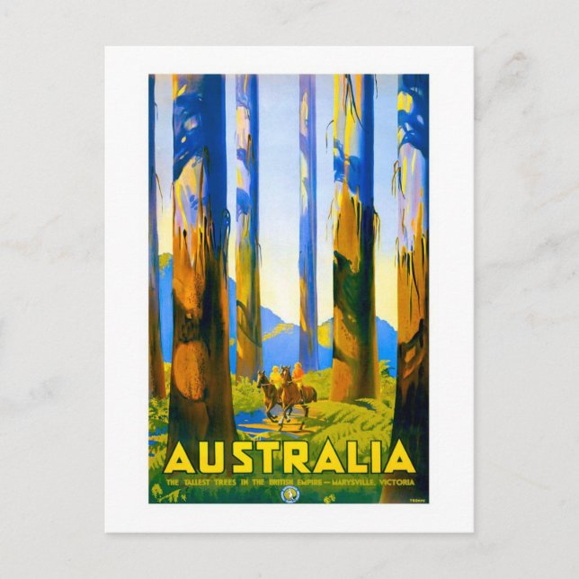 Carte Postale Vintage 1930 Percy Trompf Australian Travel Poste (Devant)