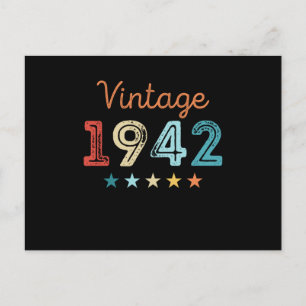 Carte Postale Vintage 1942 80e anniversaire Retro Cadeau 80 ans