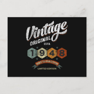 Carte Postale Vintage 1948 Anniversaire Âgé À La Perfection 73e