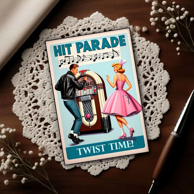 Carte Postale Vintage 1950s Dance Party (Créateur téléchargé)