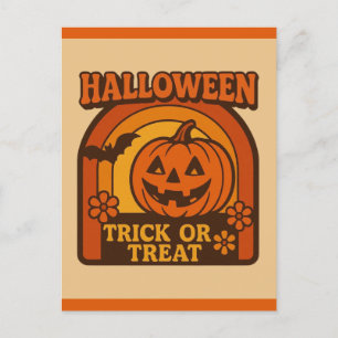 Carte Postale Vintage 1970 Trick or Treat Halloween