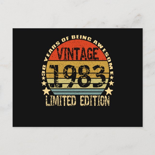 Carte Postale Vintage 1983 Édition limitée 38 ans (Devant)