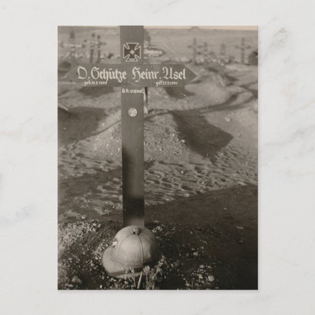 Carte Postale Vintage 2ÈME GUERRE MONDIALE Fallen Soldier Grave (Devant)