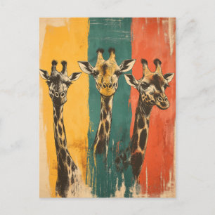 Carte Postale Vintage 3 girafes