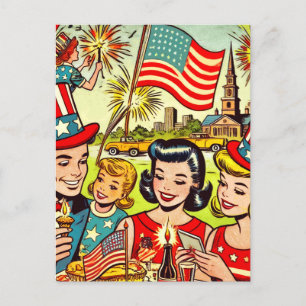 Carte Postale Vintage 4 juillet Family Comics