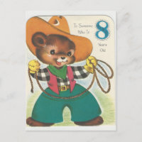 Vintage 8 ans Joyeux Ours d'anniversaire