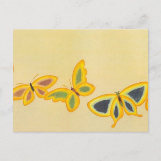 Carte postale Vintage à trois papillons (Devant)