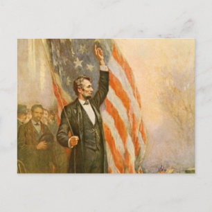 Carte Postale Vintage Abe Lincoln Président américain indépendan