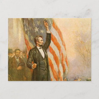 Carte Postale Vintage Abe Lincoln Président américain indépendan