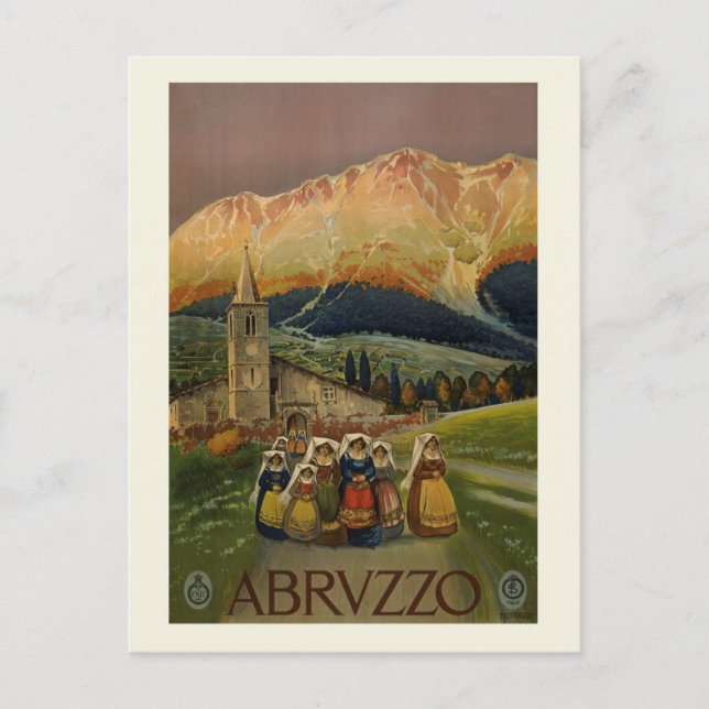 Carte Postale Vintage Abruzzes Italie Retro Voyage italien (Devant)