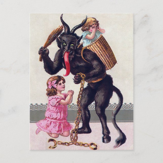 Carte Postale Vintage Abusive Krampus (Devant)