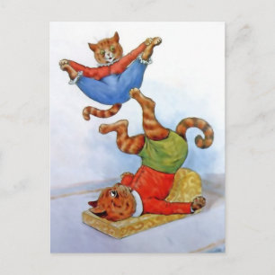 Carte postale vintage Acrobat Cats