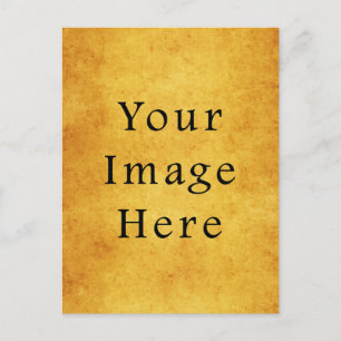 Carte Postale Vintage Aged Harvest Gold Parchment Paper Blank
