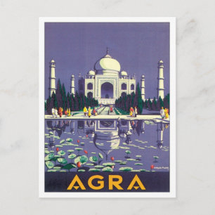 Carte Postale Vintage Agra Taj Mahal Inde