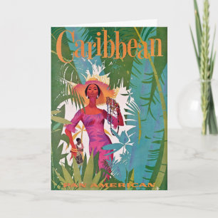 Carte postale vintage Airline Caribbean Travel
