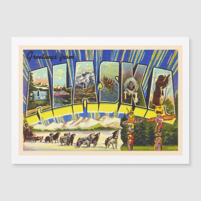 Carte postale Vintage AK State of Alaska (Devant)