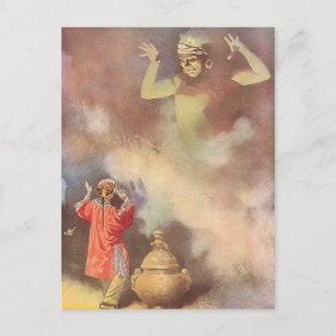 Carte Postale Vintage Aladdin et le génie de la Lampe, Godwin