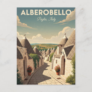Carte Postale Vintage Alberobello Italie Trulli maisons Travel