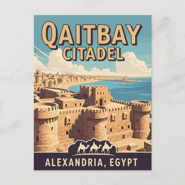Carte Postale Vintage Alexandria Qaitbay Citadelle Voyage (Devant)