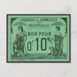 Carte Postale Vintage Algérie Chambre de commerce, Philippeville