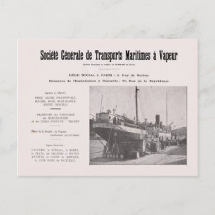 Carte Postale Vintage Algérie Shipping Company Publicité