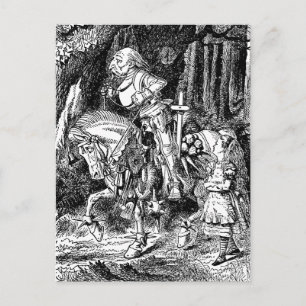 Carte Postale Vintage Alice au pays des merveilles Chevalier bla