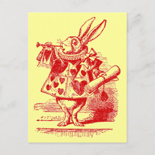 Carte Postale Vintage Alice au pays des merveilles Lapin blanc