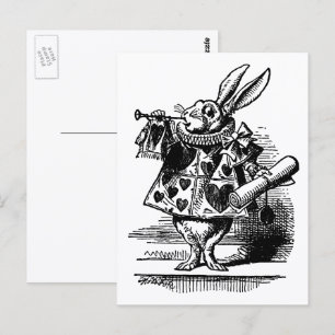 Carte Postale Vintage Alice au pays des merveilles Lapin blanc c