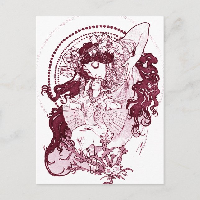 Carte Postale Vintage Alphonose Mucha Art (Devant)