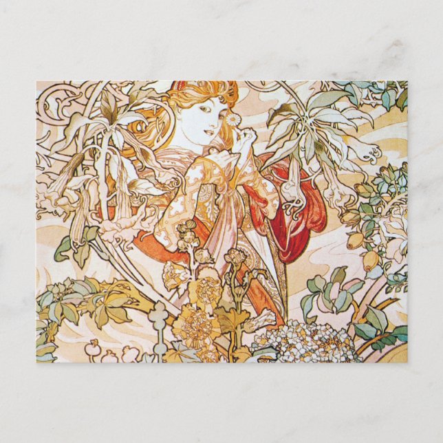 Carte Postale Vintage alphonse mucha déesse (Devant)