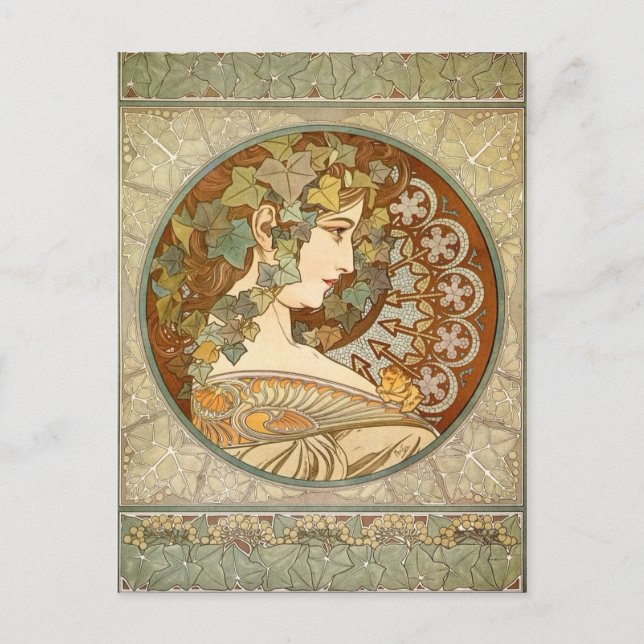 Carte Postale Vintage Alphonse Mucha Ivy GalleryHD (Devant)