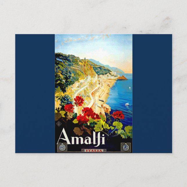 Carte Postale Vintage Amalfi Italie Europe Travel (Devant)