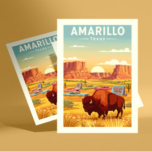 Carte Postale Vintage Amarillo Texas