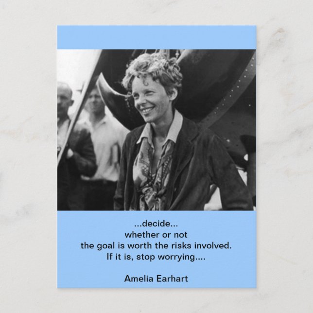 Carte Postale Vintage Amelia Earhart Portrait photo (Devant)
