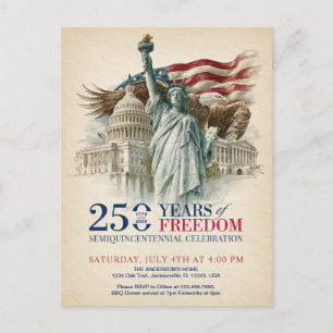 Carte Postale Vintage America Semiquincentennial USA 250 Invitat