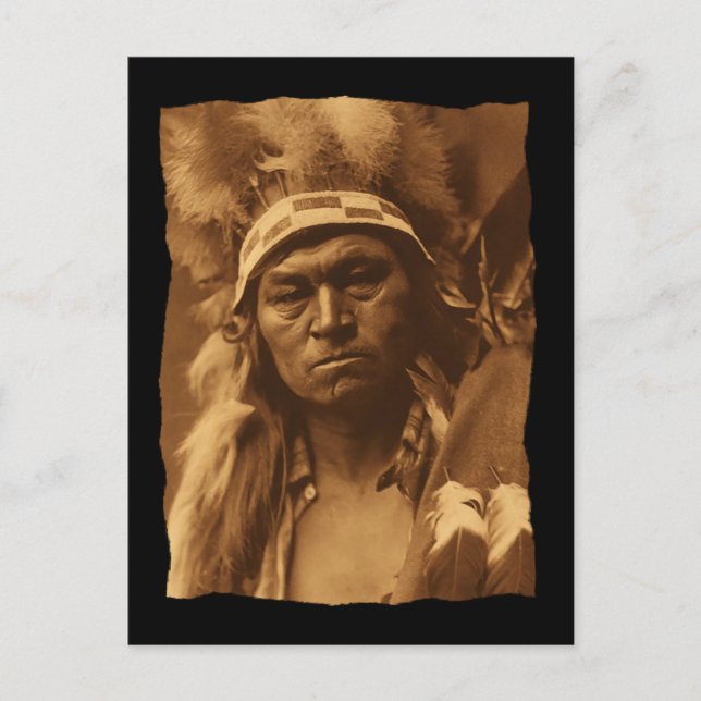 Carte Postale Vintage Amérindien Cayuse Warrior 1910 (Devant)