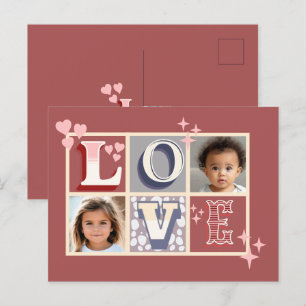 Carte Postale Vintage AMOUR Saint Valentin Photos personnalisées